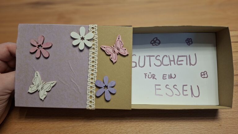 Geschenkbox in 10 Minuten – perfekt für A6 Gutscheine sos boxgeschenk